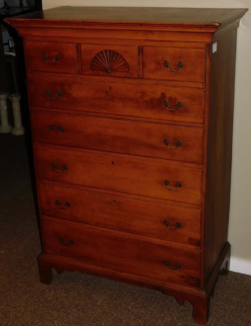 18th c RI or CT Chippendale high chest (1 of 3)