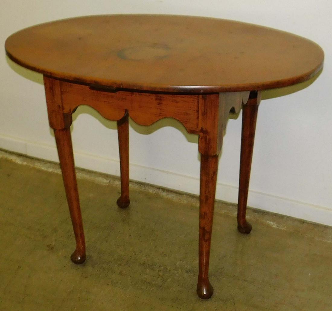 18th c Queen Anne maple oval top tea table (1 of 3)