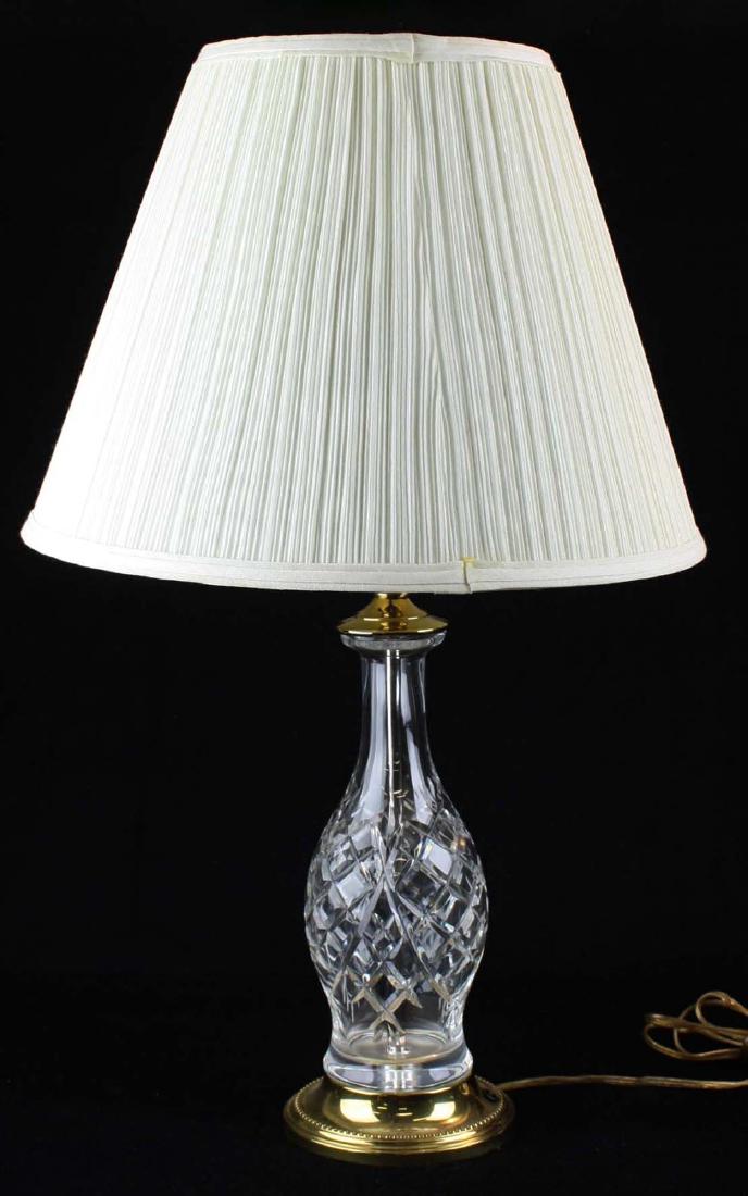 pr of late 20th c Waterford style crystal table lamps (1 of 3)