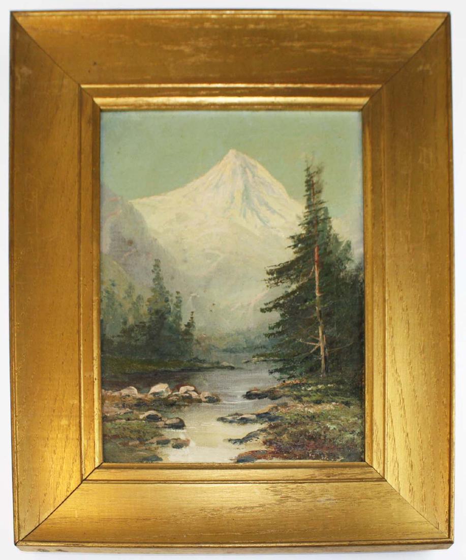 DA Fisher (Maine 1867-1940) Pike's Peak CO: DA Fisher (Maine 1867-1940) Pike's Peak oil on canvas 12x 9"