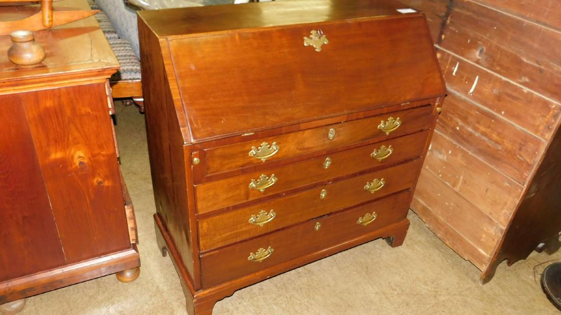 Late 18th c Chippendale slant front desk (1 of 2)