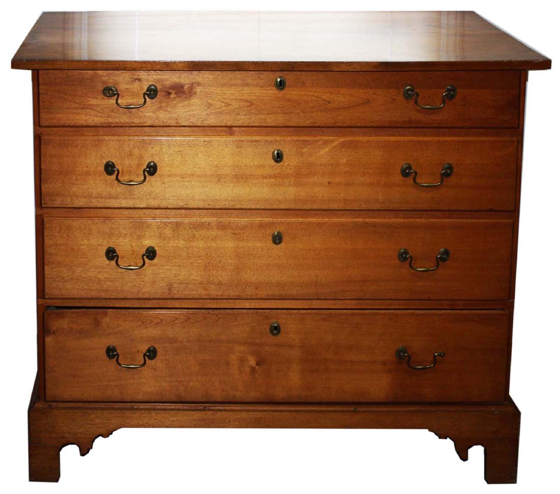 Late 18th c Chippendale maple and birch chest (1 of 4)