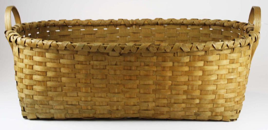 late 19th c New England woven splint basket (1 of 6)