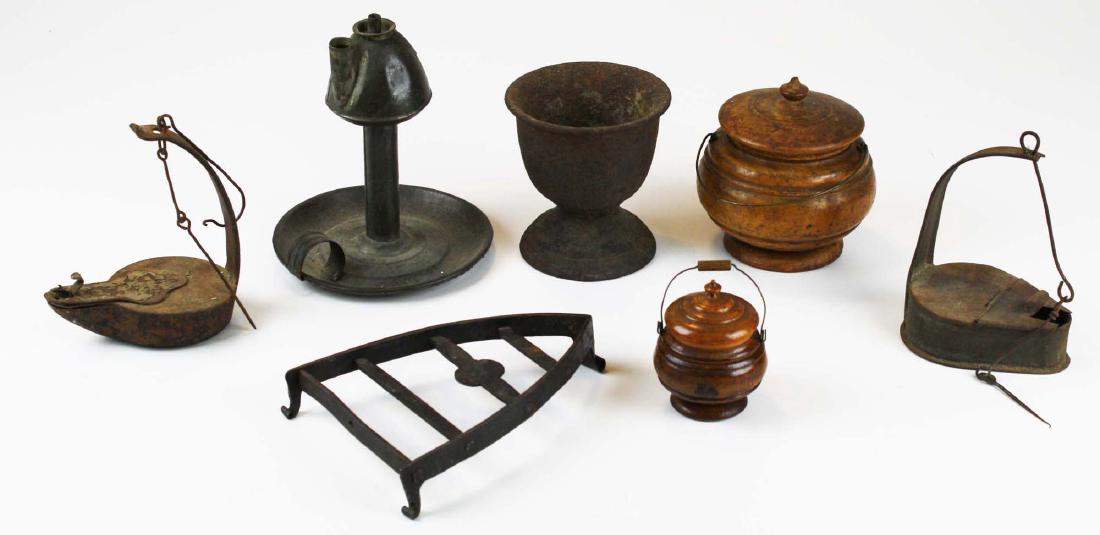 late 18th- early 19th c tin, cast iron, woodenware (1 of 1)