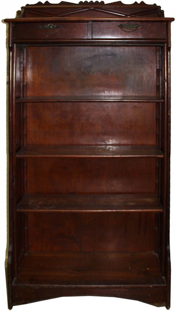 Victorian cherry open front bookcase (1 of 2)