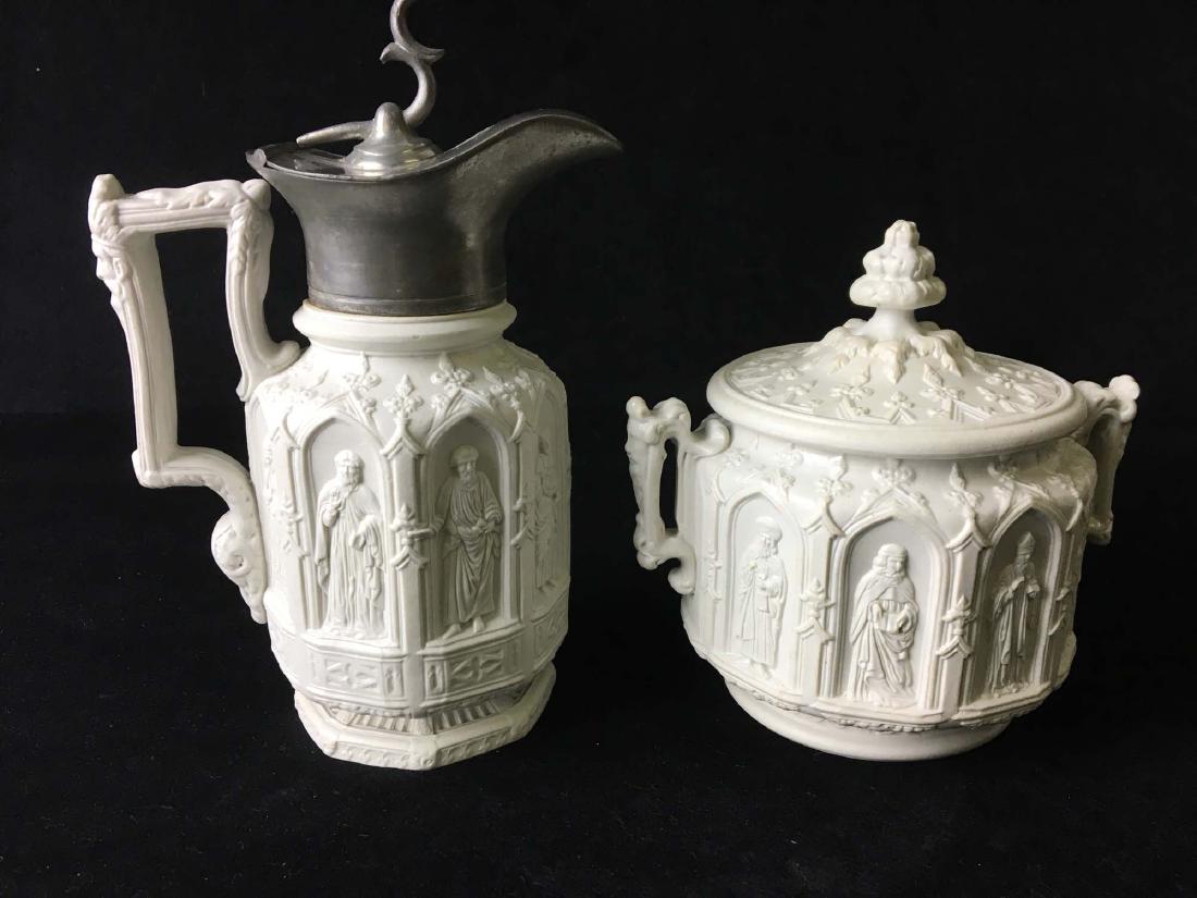 Parian ware syrup and sugar (1 of 3)