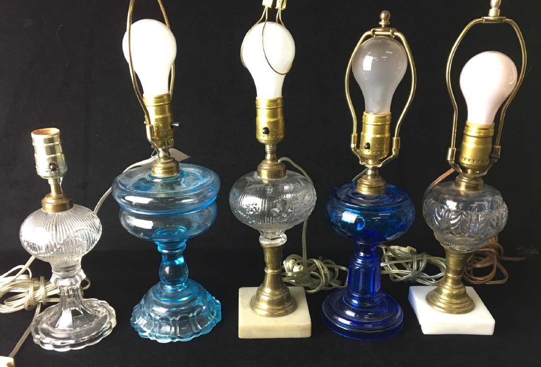 5 Victorian 19th c oil lamps (1 of 3)