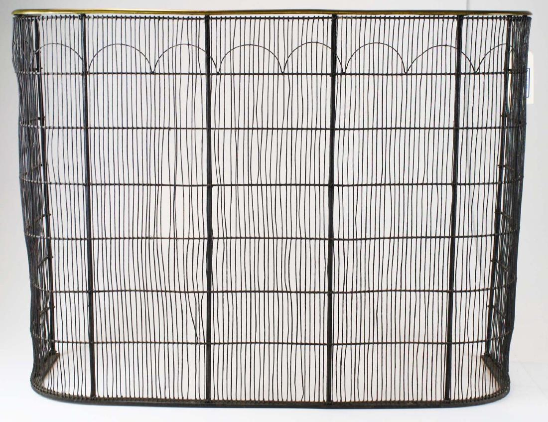 early 19th c brass & wire grill fire screen (1 of 3)