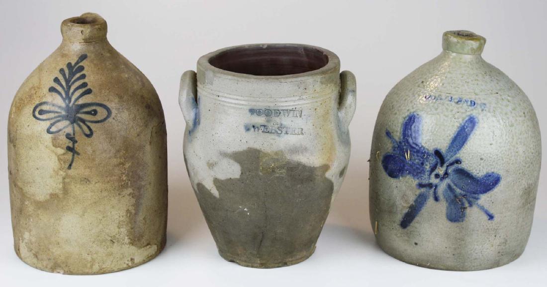 3 late 19th c stoneware crock & jugs (1 of 8)