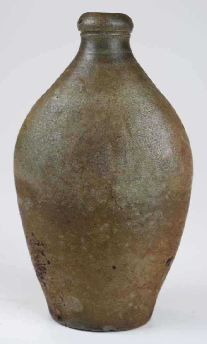 mid 19th c stoneware pocket flask (1 of 7)