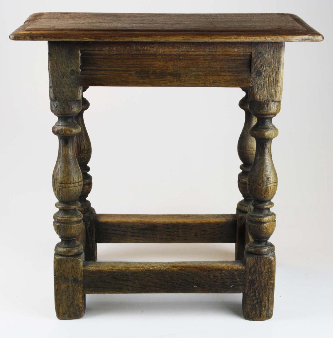 18th c English oak splayed leg joint stool (1 of 5)