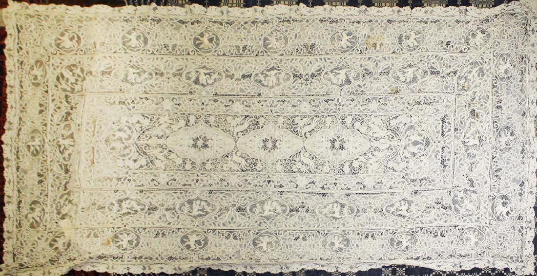 late 19th- early 20th c hand made lace tablecloth (1 of 7)