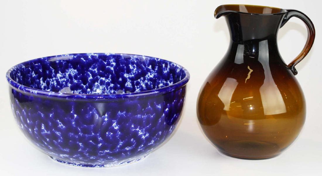 Bennington potters blue spatterware bowl (1 of 4)