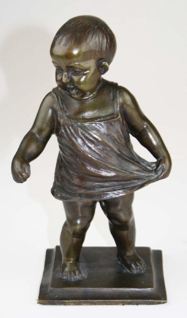 mid 20th c bronze toddler sculpture (1 of 6)