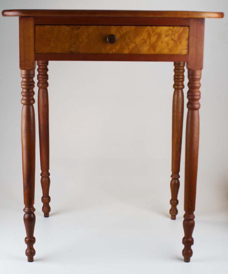 early 19th c VT cherry & birdseye maple stand (1 of 2)
