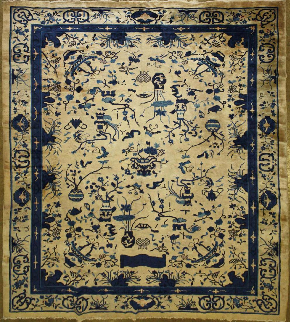 early 20th c Chinese blue & white main carpet (1 of 9)