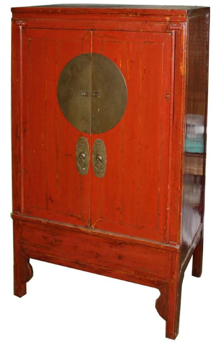 Chinese Red Lacquered Cabinet (1 of 2)