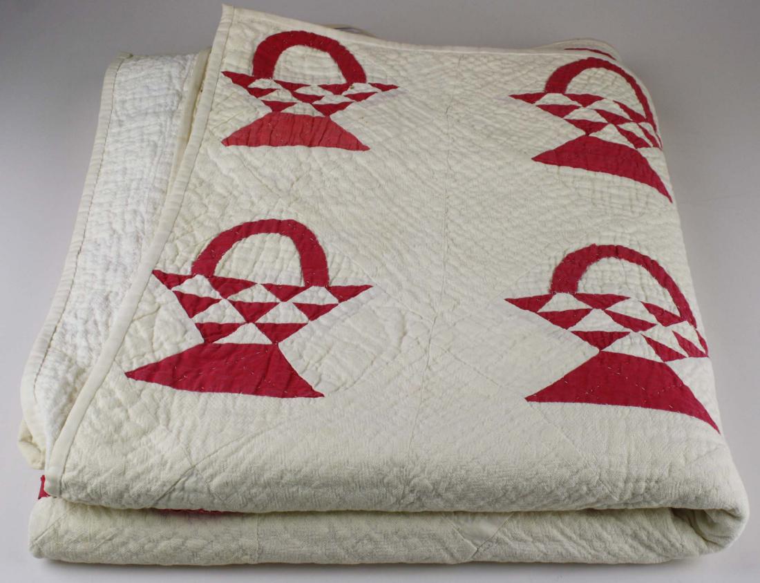 late 19th c basket pattern patchwork quilt (1 of 7)