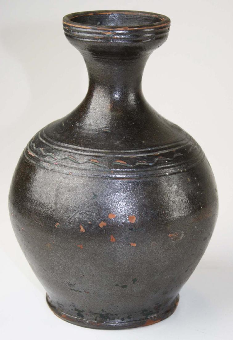 early 19th c redware ovoid bottle (1 of 5)