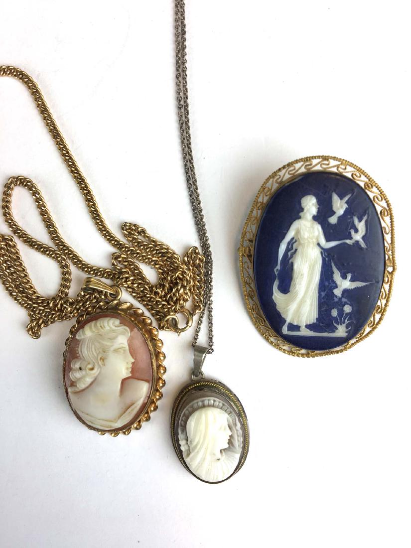 3 Victorian cameo pendant / brooches. (1 of 2)