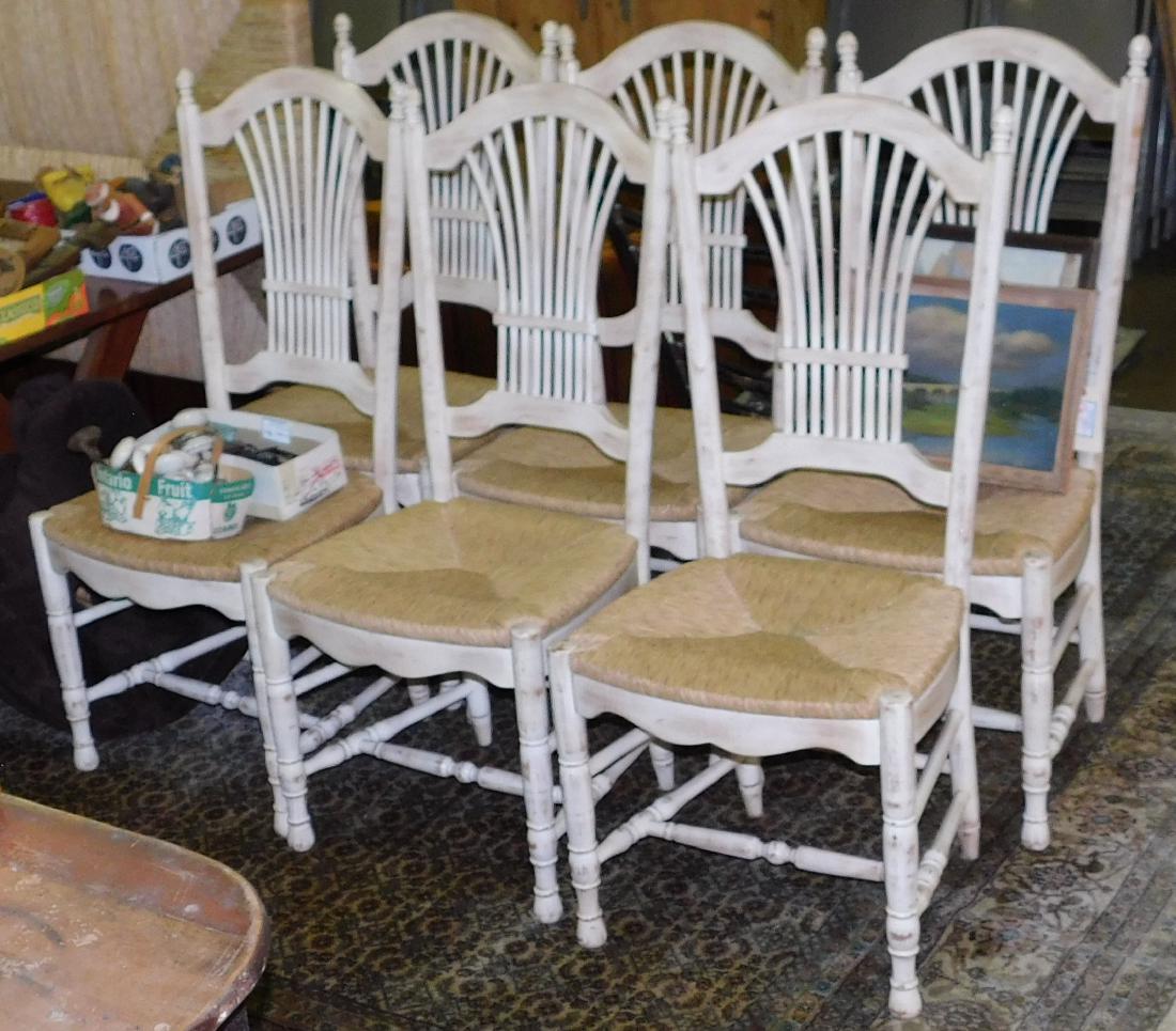 Set of six rush seat dining chairs (1 of 1)