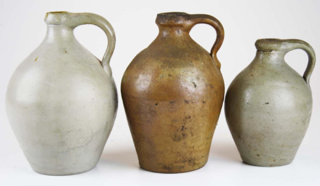 3 small early 19th c ovoid stoneware jugs (1 of 5)