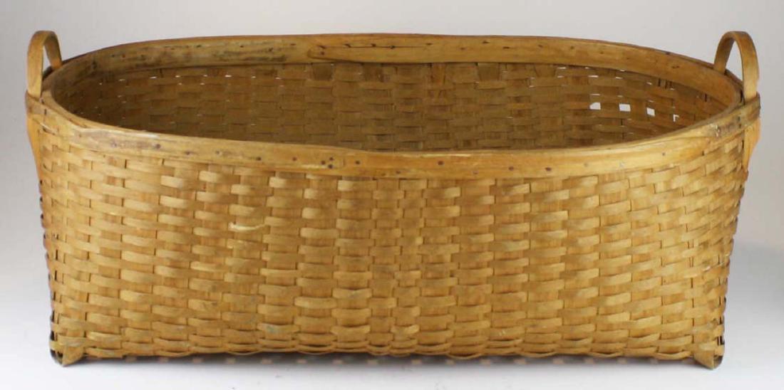early 20th c double handled laundry basket (1 of 5)