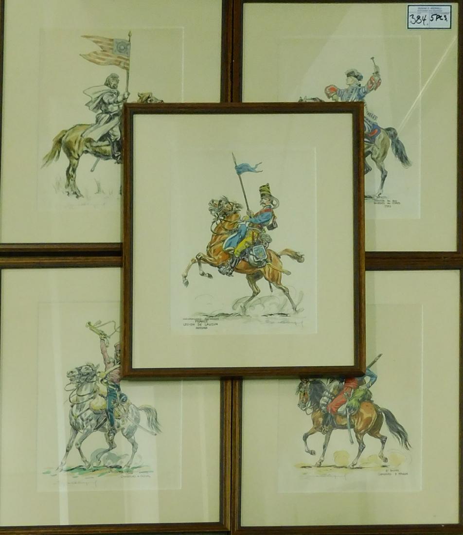 Five French Cavalry prints (1 of 6)
