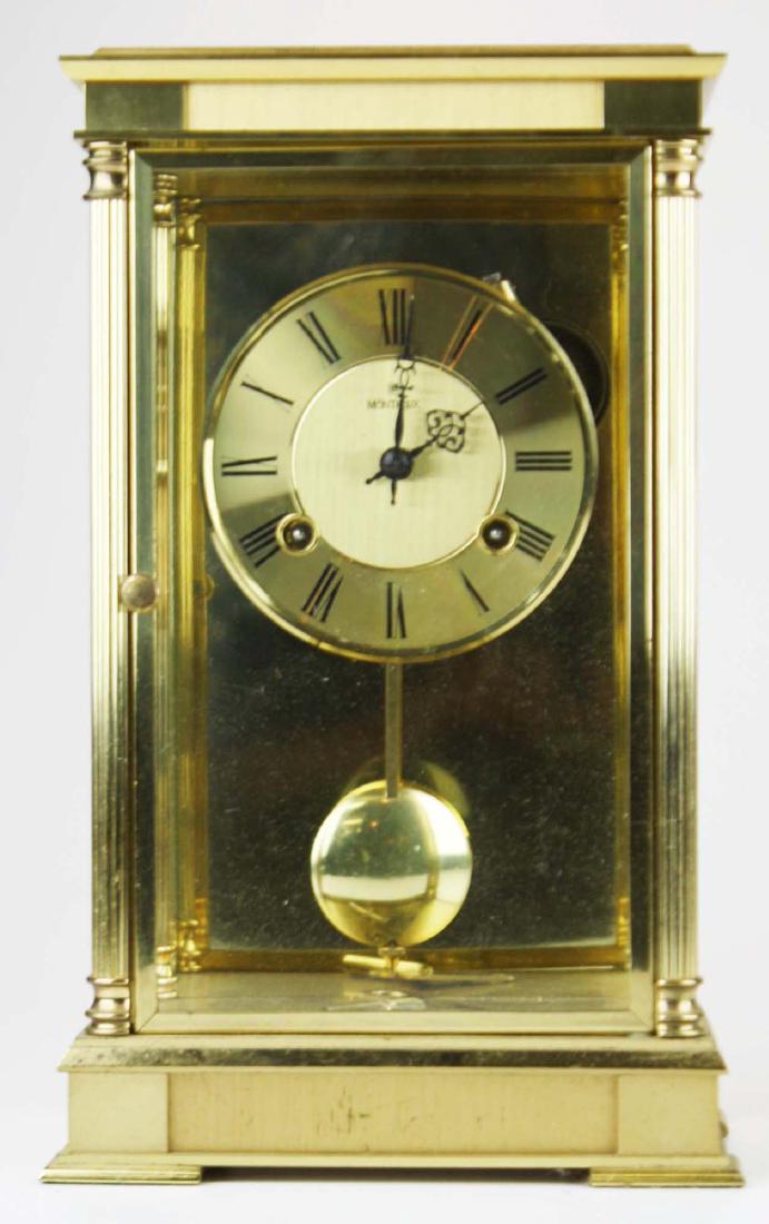 Montreux brass and crystal regulator clock