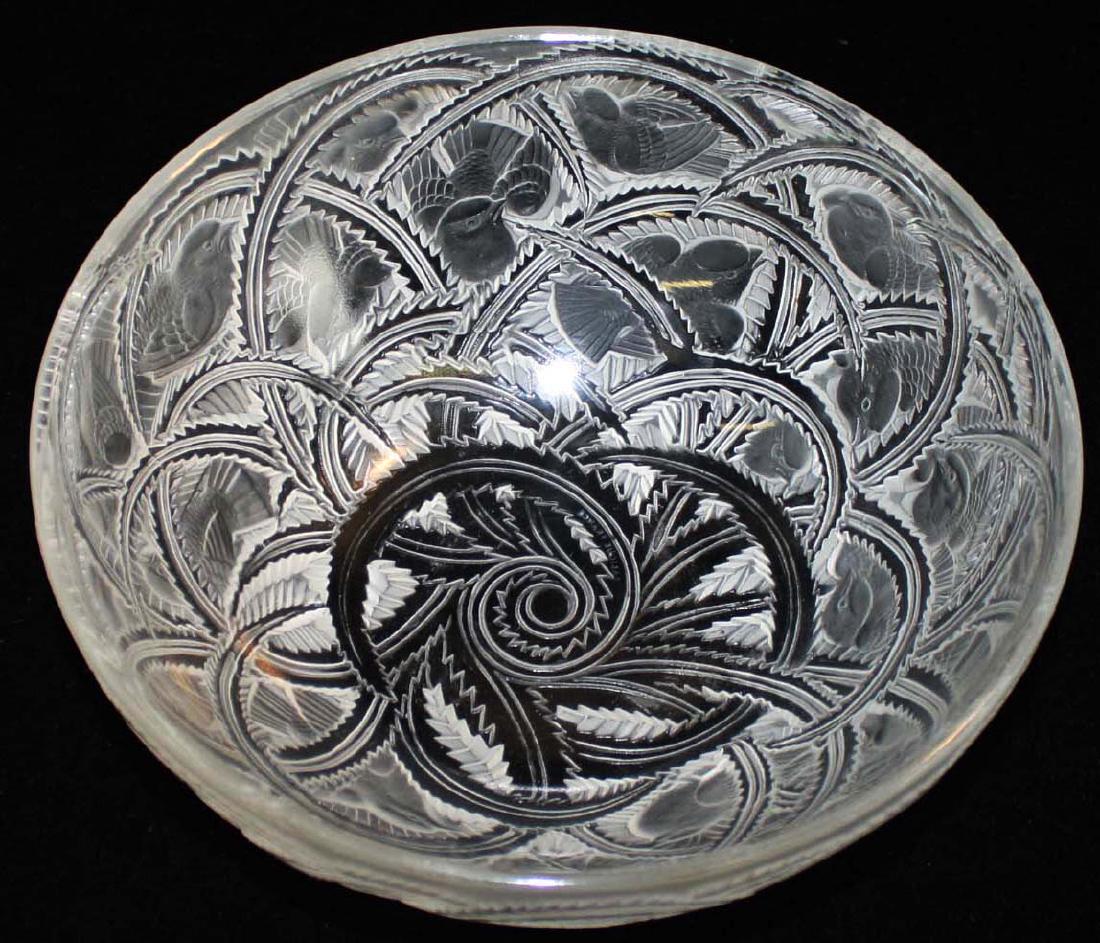 Lalique Pinsons Art Deco crystal bowl (1 of 7)