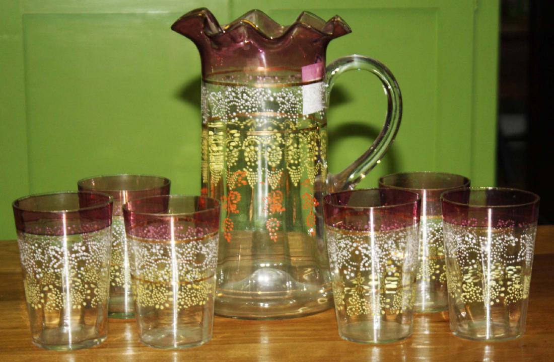 Victorian enameled lustre lemonade set (1 of 1)