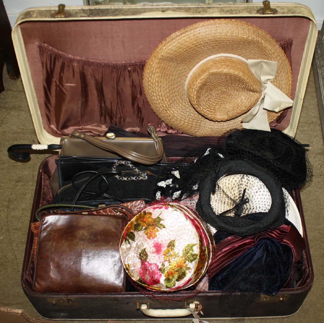 lot of vintage ladies hats, shoes, and purses (1 of 1)