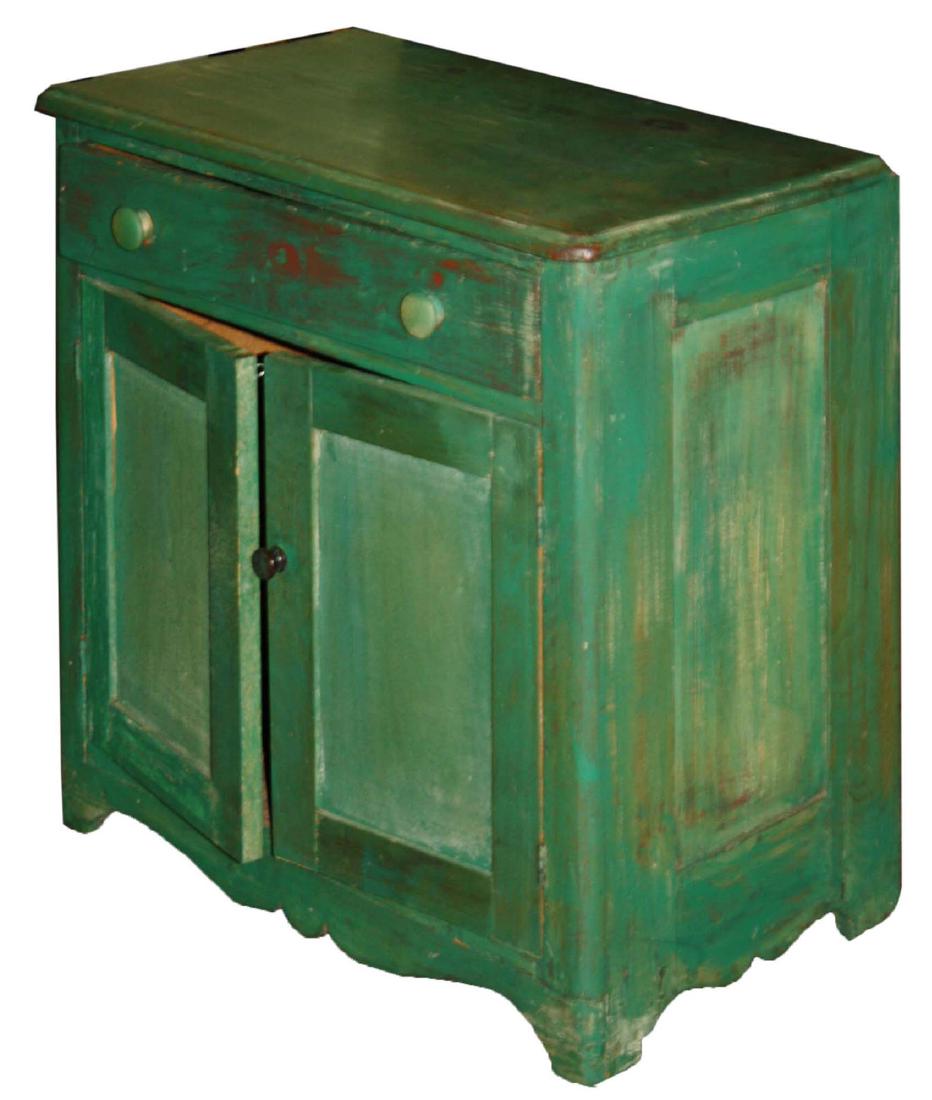 Small Green commode: Small green painted commode. 28"w