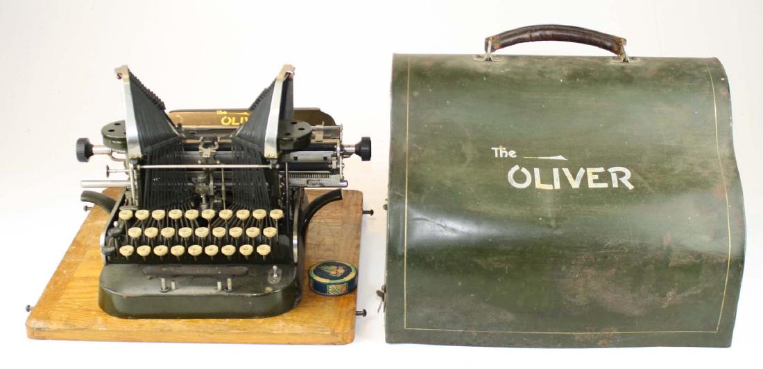 early 20th c Oliver typewriter w/ case (1 of 7)