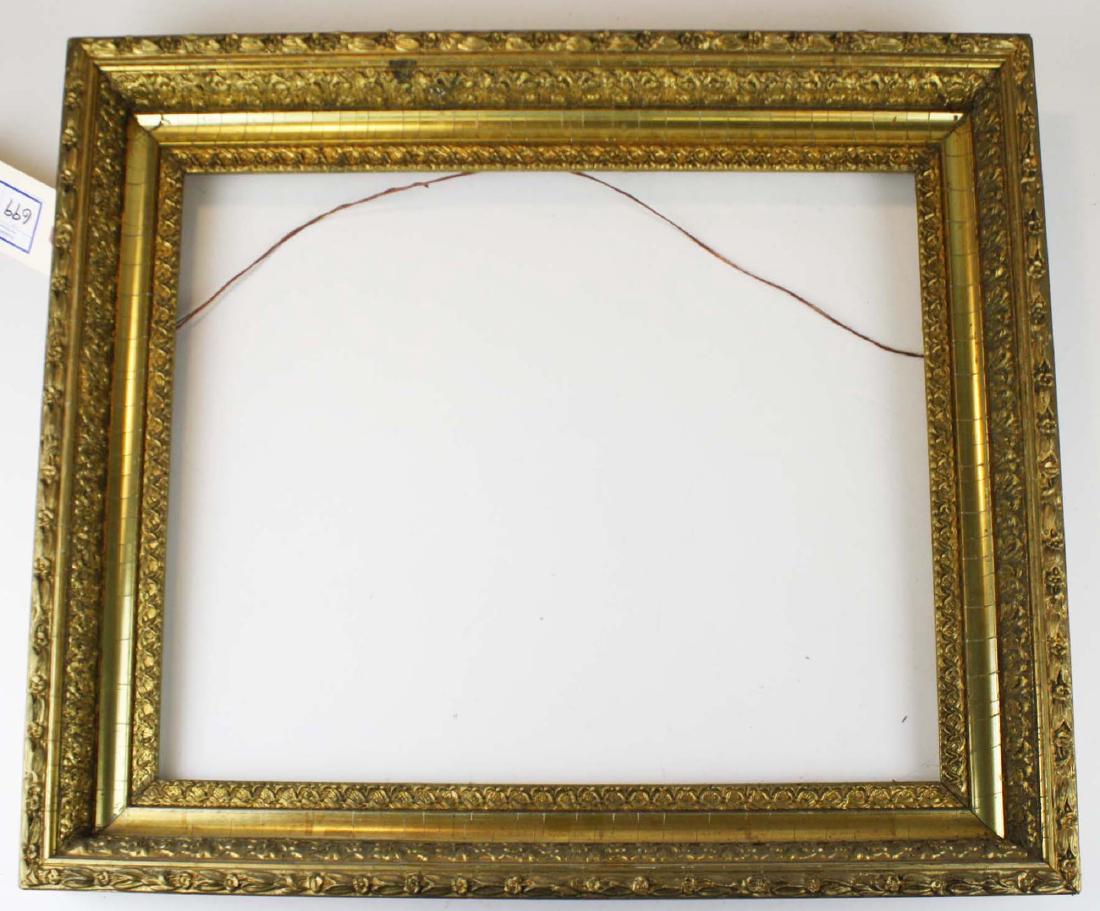 late 19th c gilt & gesso frame fits 16" x 20" (1 of 2)