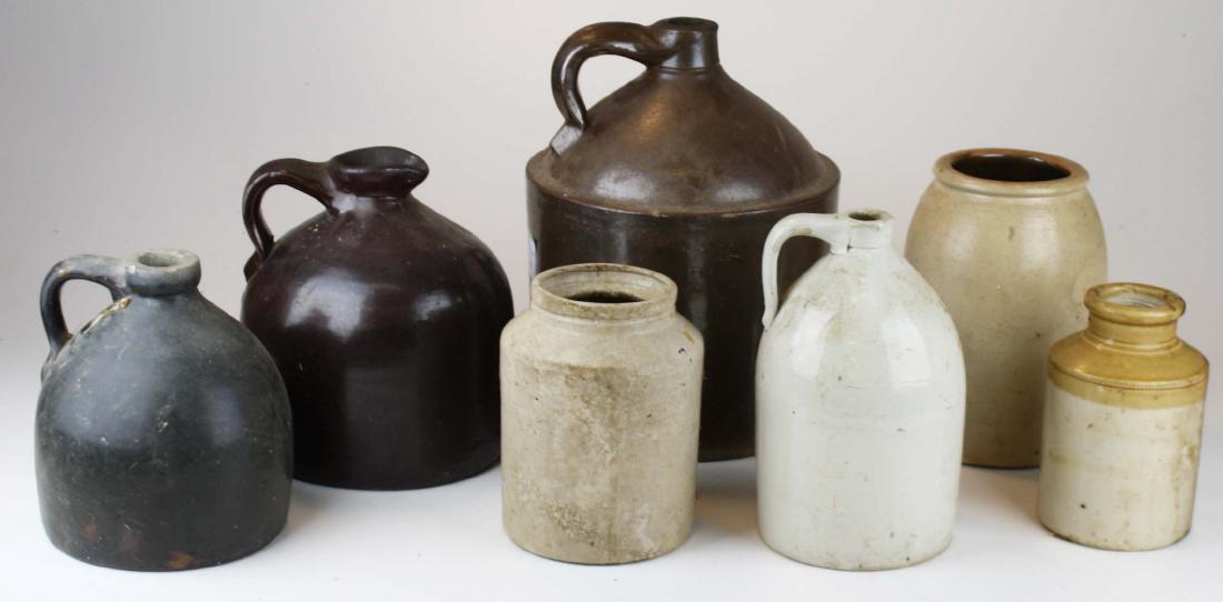 early 20th c stoneware crocks & jugs (1 of 1)
