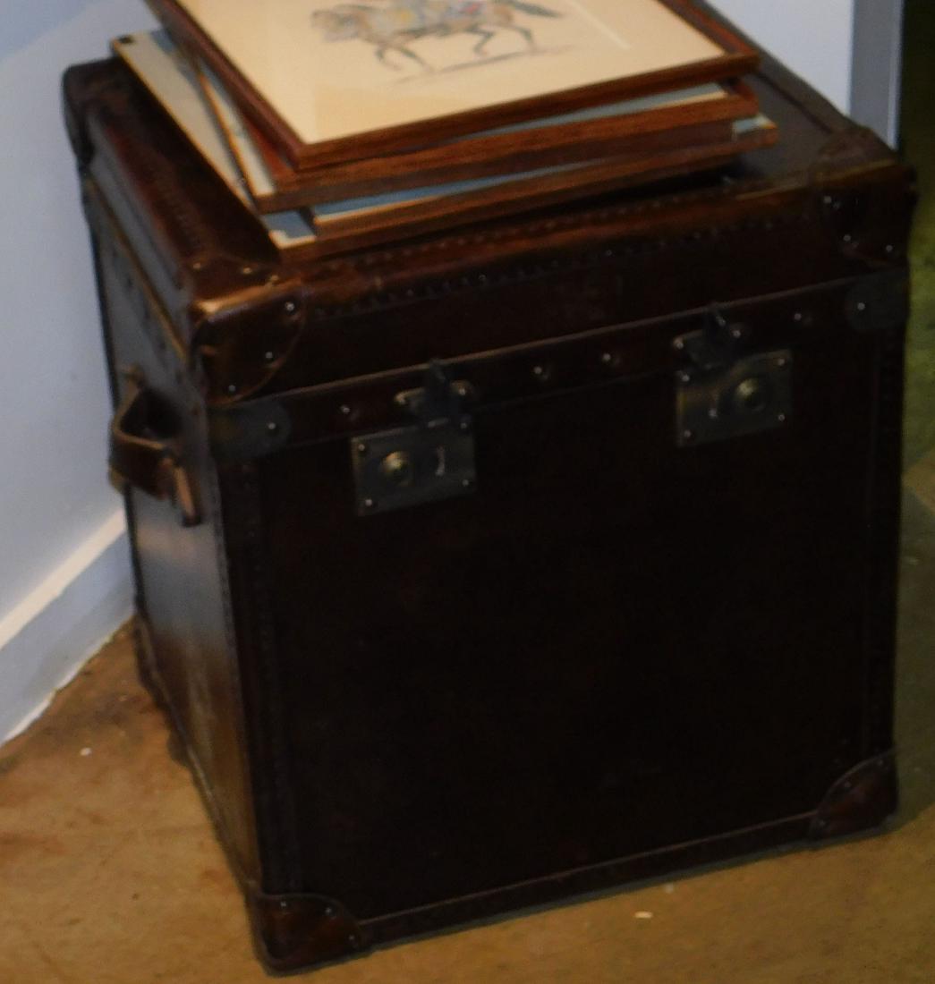 20th c leather half trunk: 20th c leather half trunk