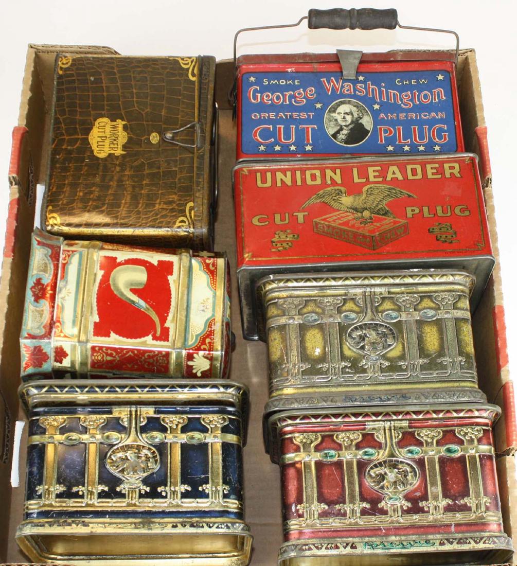 7 lunch box & casket tins (1 of 4)