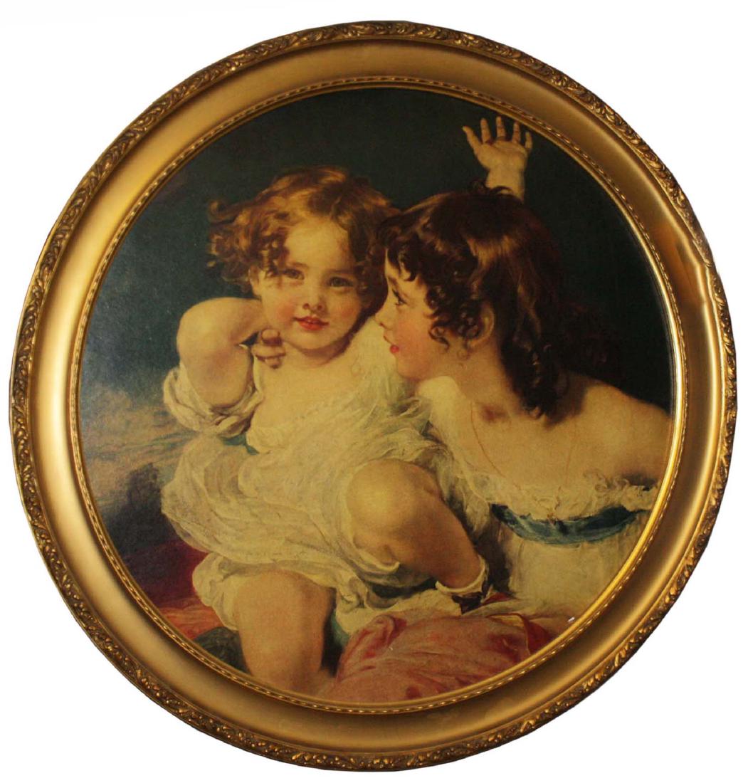 20th c Chromolithograph portrait of two children (1 of 1)