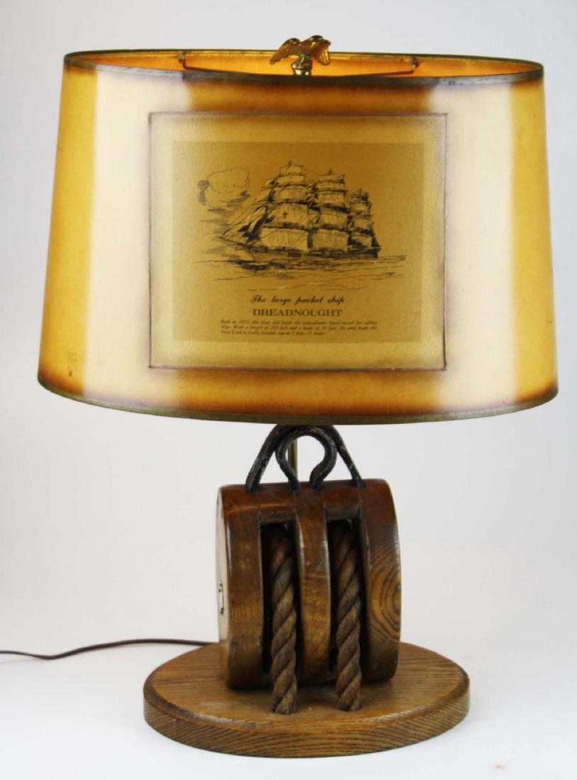 Abercrombie and Fitch table lamp: Abercrombie and Fitch block and tackle table lamp by Captain EG Young