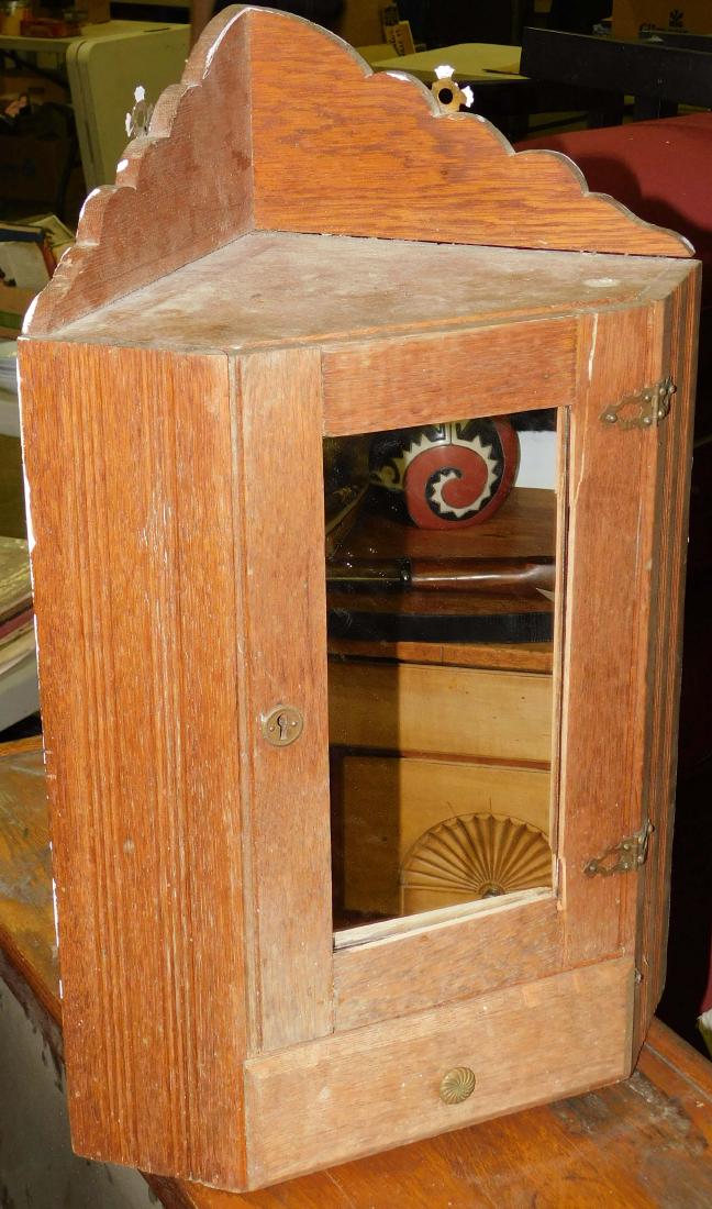Oak corner medicine cabinet (1 of 1)
