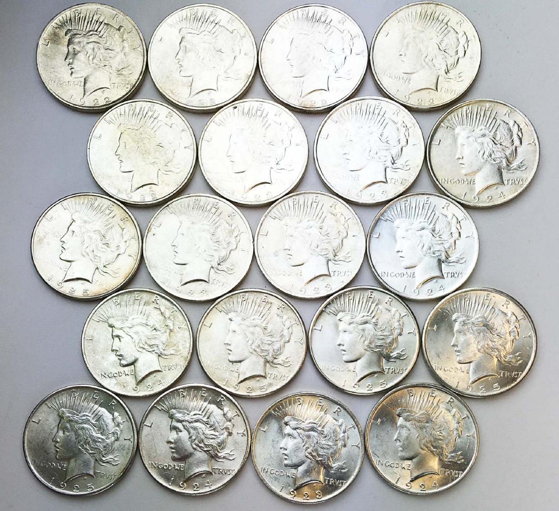 20 US Peace silver dollars (1 of 5)