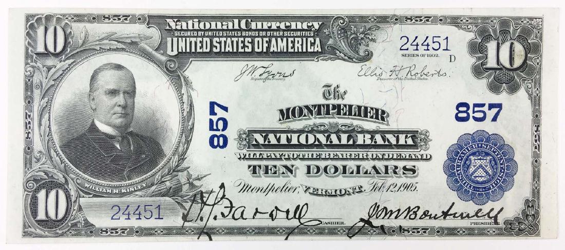 1902 Montpelier Blue Seal $10 National Currency (1 of 10)