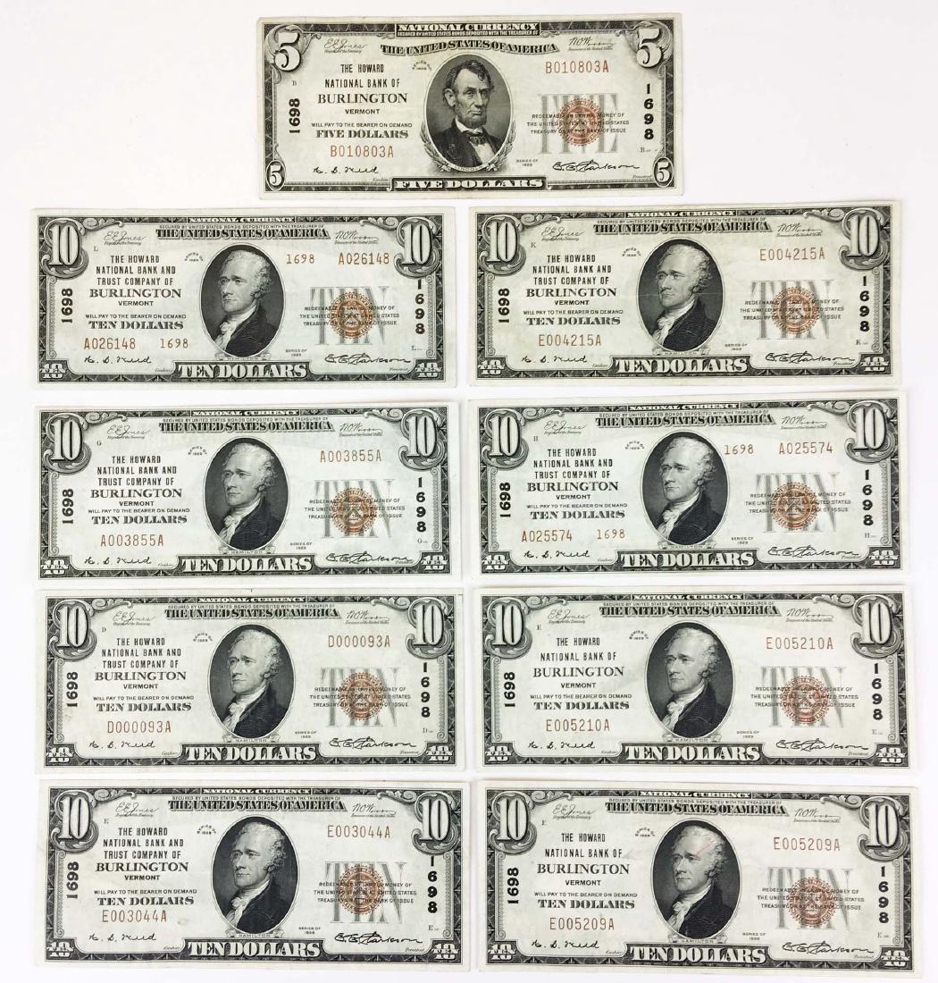 Nine Howard National Bank Notes (1 of 9)