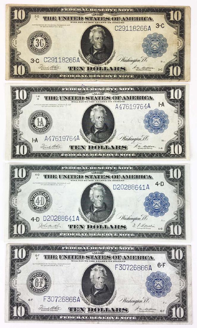 Four $10 Series of 1914 Federal Reserve notes: Four $10 Series of 1914 Federal Reserve Notes