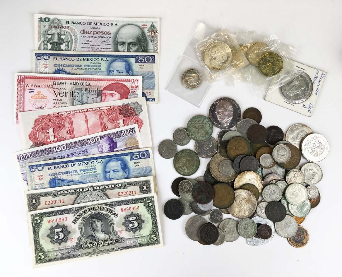 Large lot mixed Mexican silver and copper coins (1 of 1)