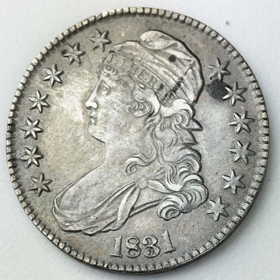 1831 Capped Bust US silver half dollar AU50 (1 of 2)