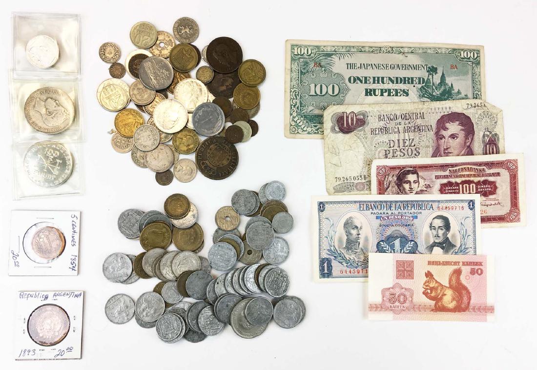 Lot of Foreign currency paper & coin (1 of 1)