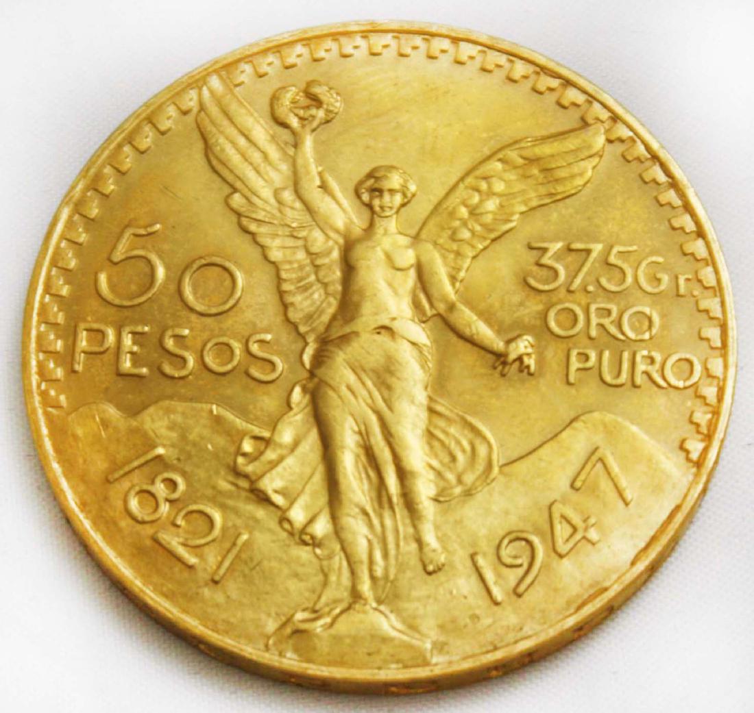1947 50 Pesos gold coin: 1821 to 1947 50 Pesos gold coin