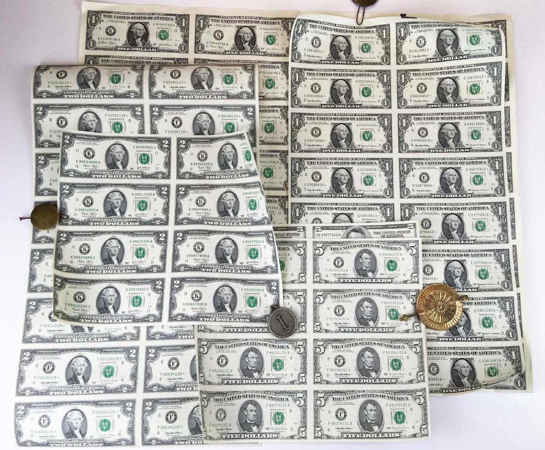 Uncut sheets of Federal Reserve Notes (1 of 6)